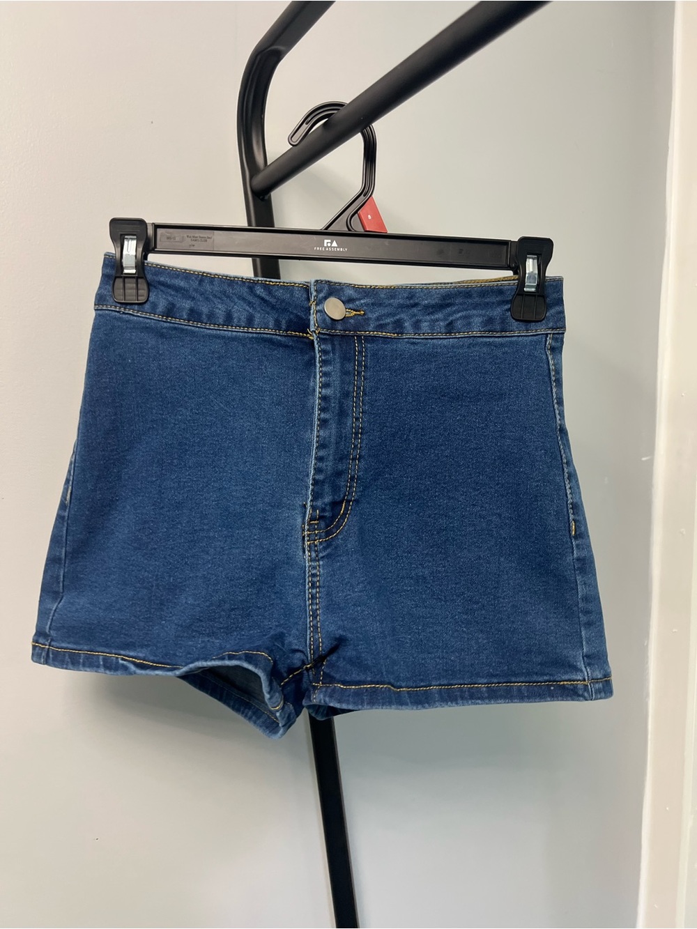 Women's High-Rise Dark Blue Denim Shorts